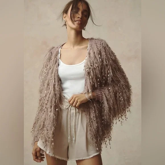 New Anthropologie Ltd Edition Altar'd State Fringe Cropped Jacket Size: Medium - Picture 1 of 5